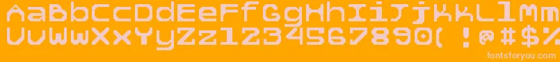 5tekknosystem-Schriftart – Rosa Schriften auf orangefarbenem Hintergrund