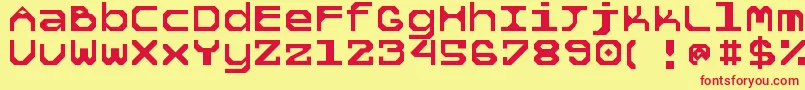 5tekknosystem-fontti – punaiset fontit keltaisella taustalla