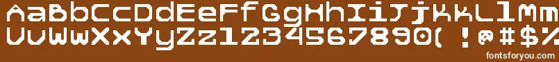 フォント5tekknosystem – 茶色の背景に白い文字