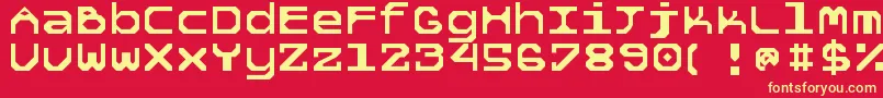 5tekknosystem Font – Yellow Fonts on Red Background