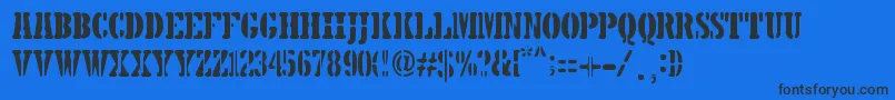 フォント5TH AVENUE STENCIL – 黒い文字の青い背景