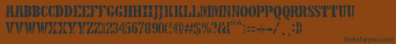 5TH AVENUE STENCIL-fontti – mustat fontit ruskealla taustalla