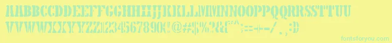 Czcionka 5TH AVENUE STENCIL – zielone czcionki na żółtym tle