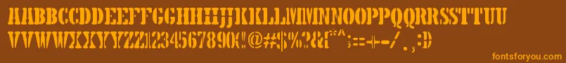 5TH AVENUE STENCIL Font – Orange Fonts on Brown Background