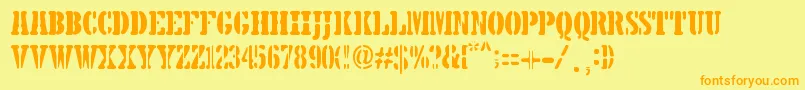 5TH AVENUE STENCIL Font – Orange Fonts on Yellow Background