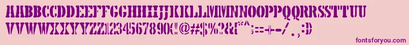 5TH AVENUE STENCIL-Schriftart – Violette Schriften auf rosa Hintergrund