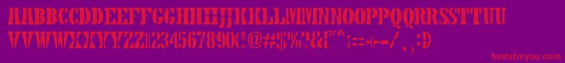 5TH AVENUE STENCIL Font – Red Fonts on Purple Background