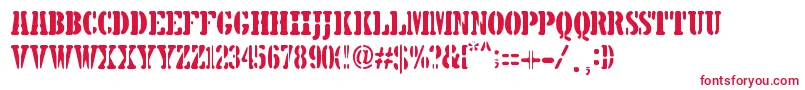 フォント5TH AVENUE STENCIL – 白い背景に赤い文字