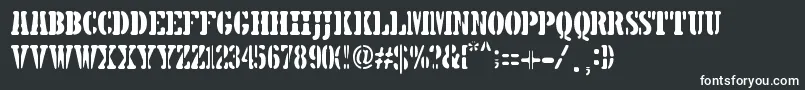 フォント5TH AVENUE STENCIL – 黒い背景に白い文字