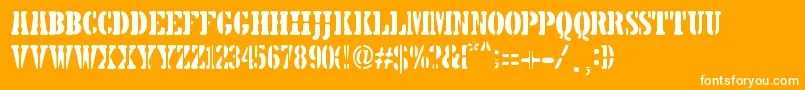 フォント5TH AVENUE STENCIL – オレンジの背景に白い文字