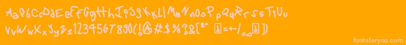 6 Script   Mac Font – Pink Fonts on Orange Background