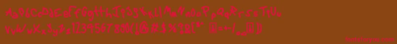 6 Script   Mac-Schriftart – Rote Schriften auf braunem Hintergrund