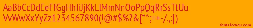 Ptn57fW Font – Red Fonts on Orange Background