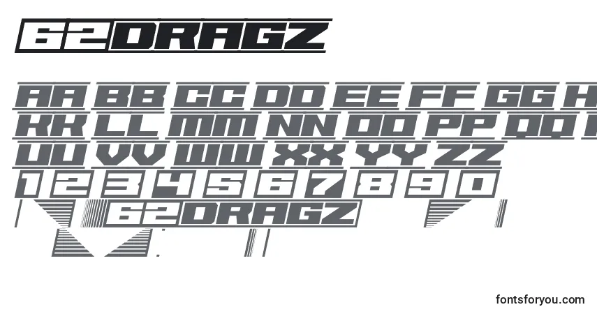 Czcionka 62DRAGZ – alfabet, cyfry, specjalne znaki