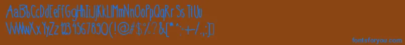 フォント0,75 – 茶色の背景に青い文字