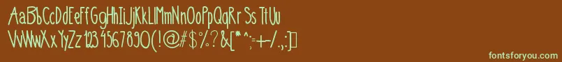 フォント0,75 – 緑色の文字が茶色の背景にあります。