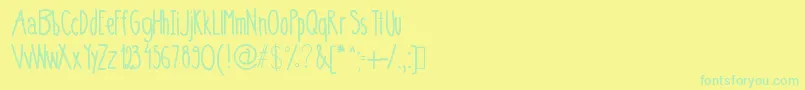 Fonte 0,75 – fontes verdes em um fundo amarelo