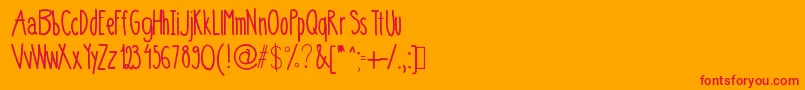 0,75 Font – Red Fonts on Orange Background
