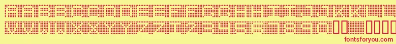 7INCR    Font – Red Fonts on Yellow Background