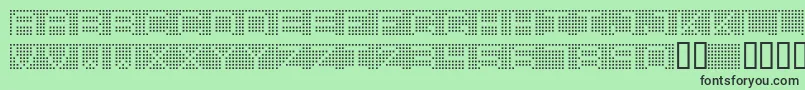 7INCRG  -fontti – mustat fontit vihreällä taustalla