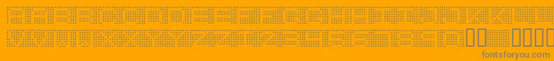 7INCRG  -Schriftart – Graue Schriften auf orangefarbenem Hintergrund