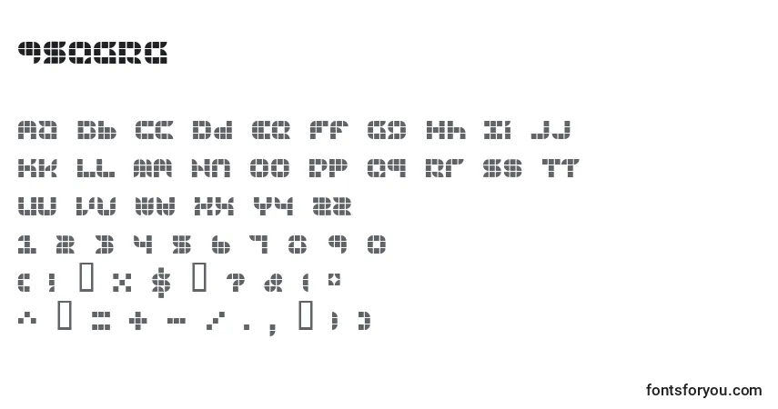 A fonte 9SQGRG   (118574) – alfabeto, números, caracteres especiais