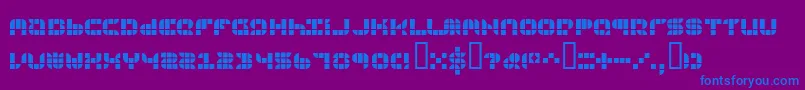 9SQGRG  -Schriftart – Blaue Schriften auf violettem Hintergrund