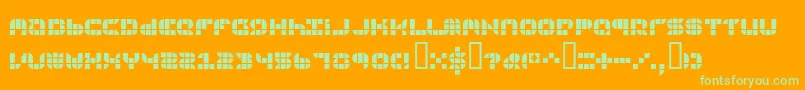 9SQGRG  -Schriftart – Grüne Schriften auf orangefarbenem Hintergrund