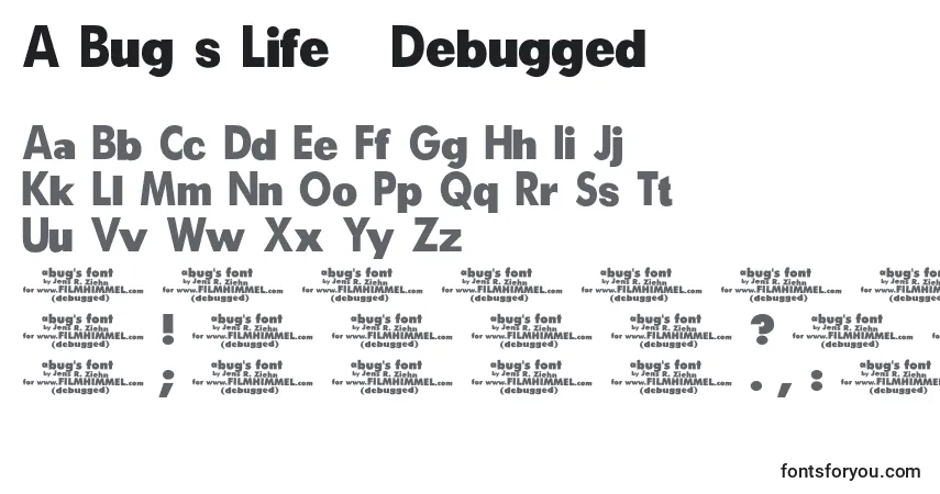 A fonte A Bug s Life   Debugged – alfabeto, números, caracteres especiais