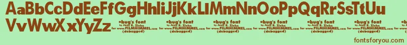 A Bug s Life   Debugged-Schriftart – Braune Schriften auf grünem Hintergrund