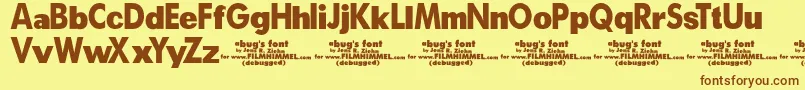 A Bug s Life   Debugged Font – Brown Fonts on Yellow Background