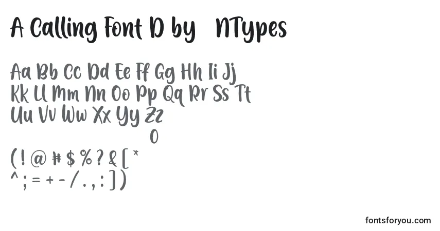 A fonte A Calling Font D by 7NTypes – alfabeto, números, caracteres especiais