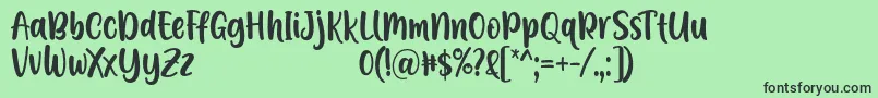 Czcionka A Calling Font D by 7NTypes – czarne czcionki na zielonym tle