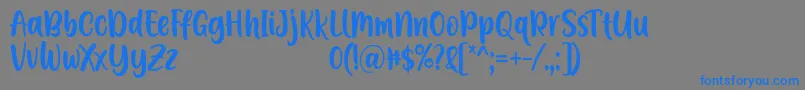 A Calling Font D by 7NTypes-Schriftart – Blaue Schriften auf grauem Hintergrund