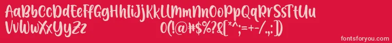 Czcionka A Calling Font D by 7NTypes – różowe czcionki na czerwonym tle