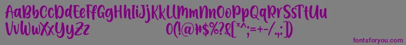 A Calling Font D by 7NTypes-fontti – violetit fontit harmaalla taustalla