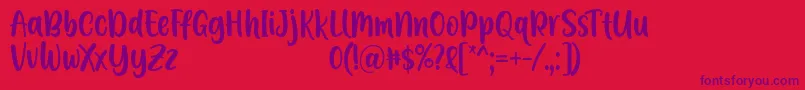 A Calling Font D by 7NTypes-fontti – violetit fontit punaisella taustalla