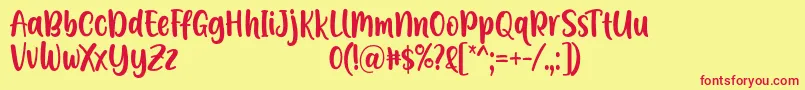 A Calling Font D by 7NTypes Font – Red Fonts on Yellow Background