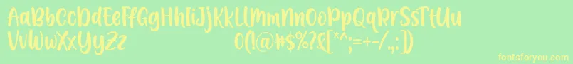 Шрифт A Calling Font D by 7NTypes – жёлтые шрифты на зелёном фоне