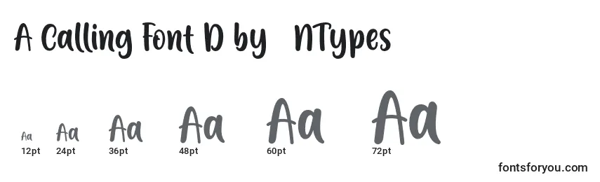 A Calling Font D by 7NTypes Font Sizes