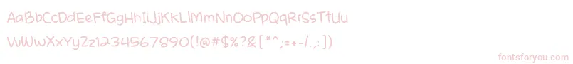 A Casual Handwritten Pen Noncommercial-fontti – vaaleanpunaiset fontit valkoisella taustalla