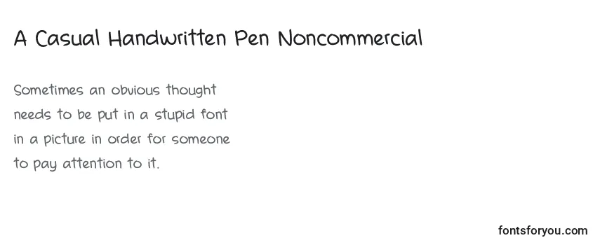 フォントA Casual Handwritten Pen Noncommercial