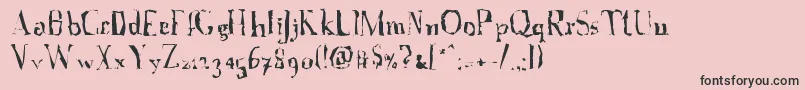 フォントA Font with Serifs  Disordered – ピンクの背景に黒い文字