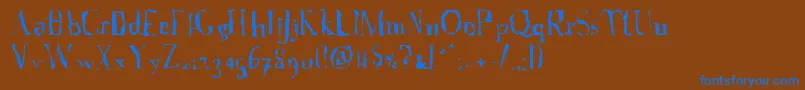 A Font with Serifs  Disordered Font – Blue Fonts on Brown Background