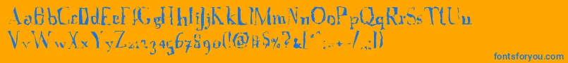 A Font with Serifs  Disordered-Schriftart – Blaue Schriften auf orangefarbenem Hintergrund