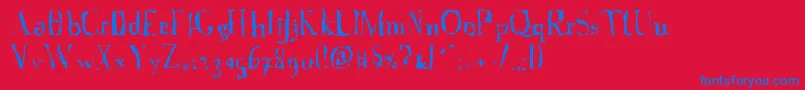 Шрифт A Font with Serifs  Disordered – синие шрифты на красном фоне