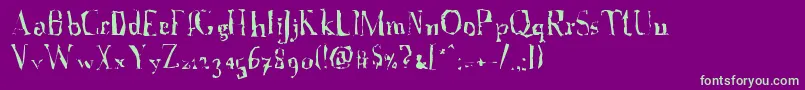 A Font with Serifs  Disordered Font – Green Fonts on Purple Background