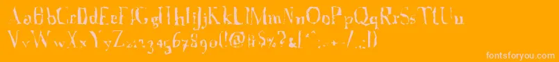 A Font with Serifs  Disordered Font – Pink Fonts on Orange Background