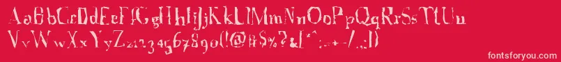 フォントA Font with Serifs  Disordered – 赤い背景にピンクのフォント