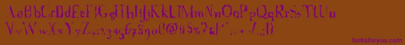 A Font with Serifs  Disordered Font – Purple Fonts on Brown Background